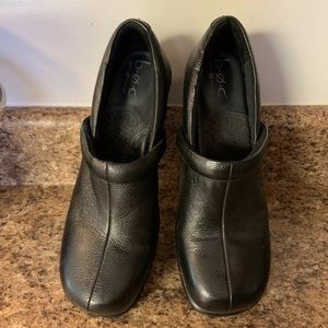 BOC Peggy Black Leather Clogs EUC Size 10
